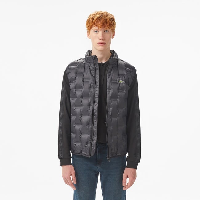  Lacoste Erkek Dik Yaka Kapitone Siyah Yelek