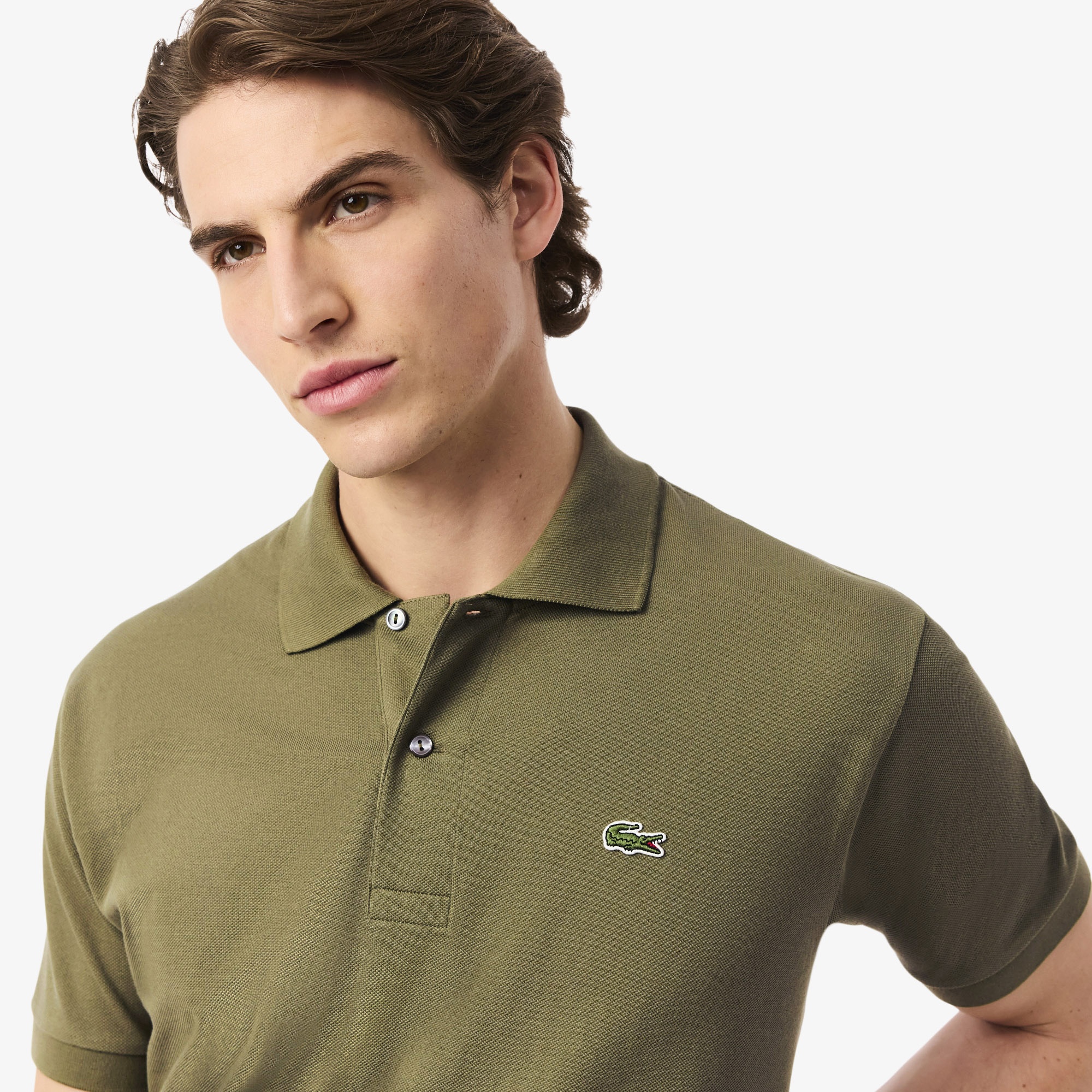 L.12.12 Erkek Classic Fit Haki Polo