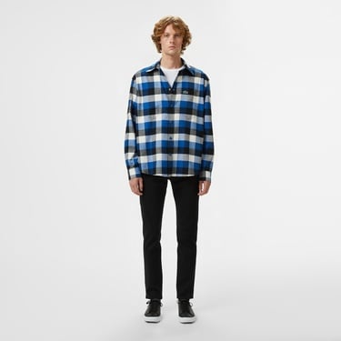  Erkek Relaxed Fit Kareli Lacivert Gömlek