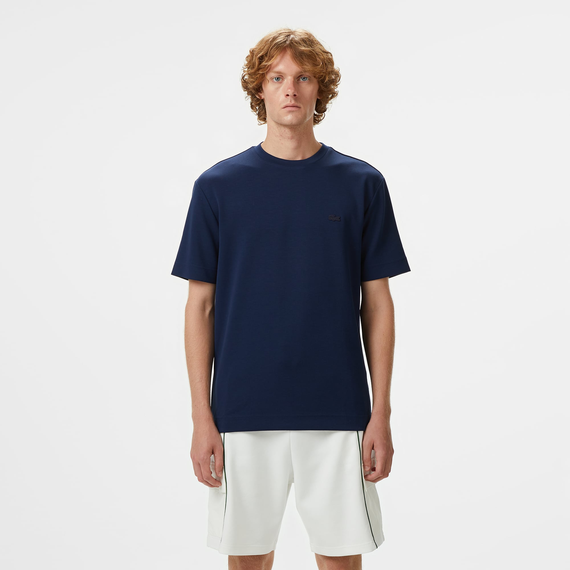  Lacoste Erkek Oversize Fit Bisiklet Yaka Lacivert T-Shirt