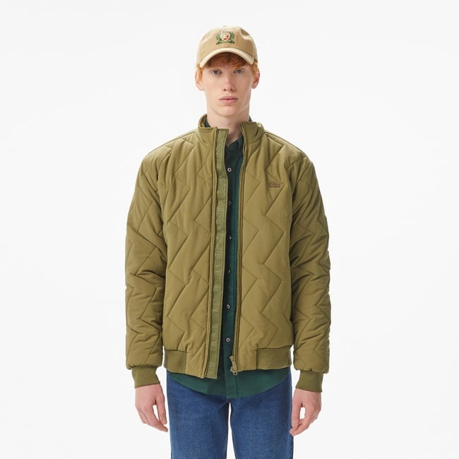  Lacoste Erkek Dik Yaka Kapitone Haki Mont