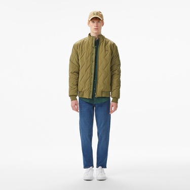  Lacoste Erkek Dik Yaka Kapitone Haki Mont