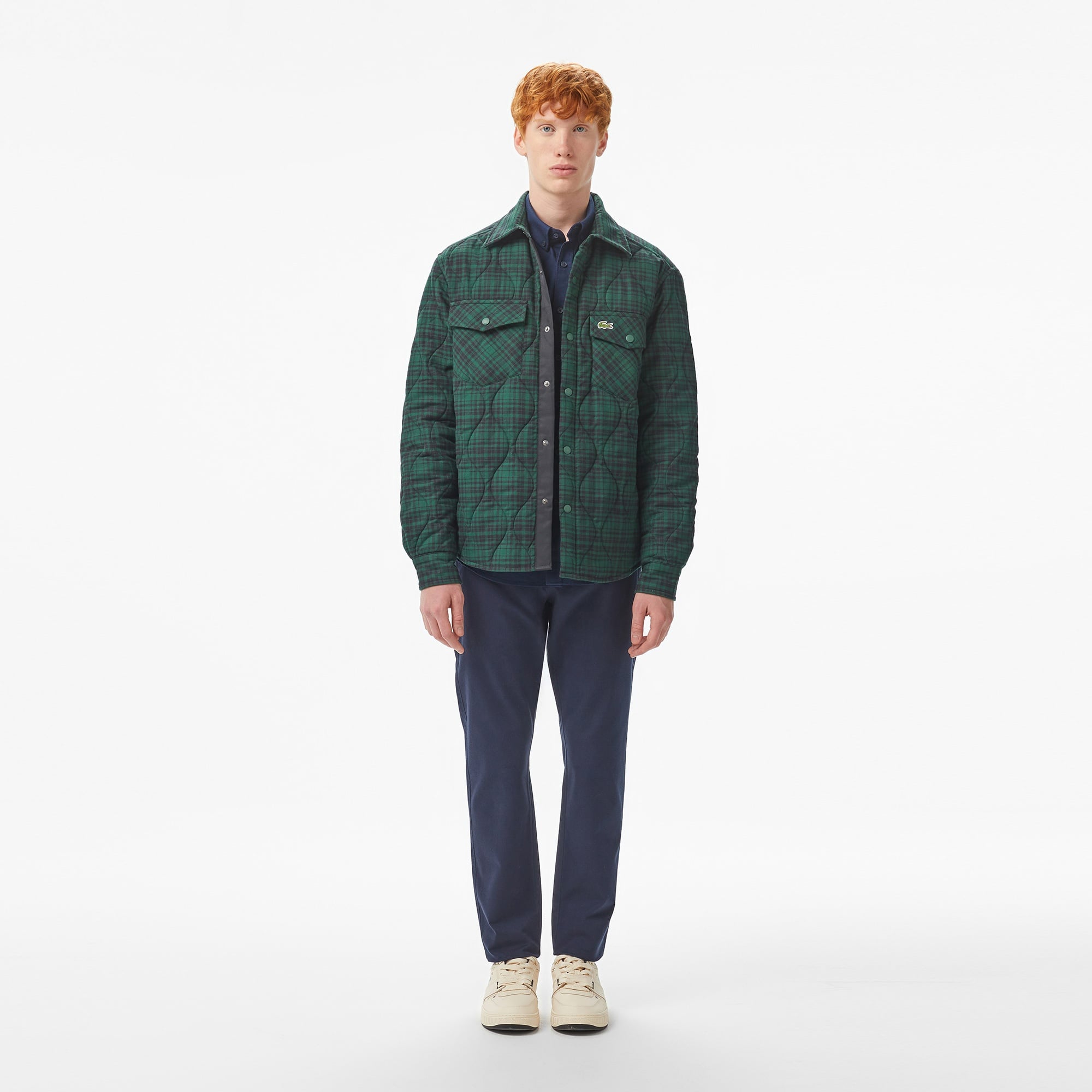 Lacoste Erkek Relaxed Fit Kareli Yeşil Gömlek