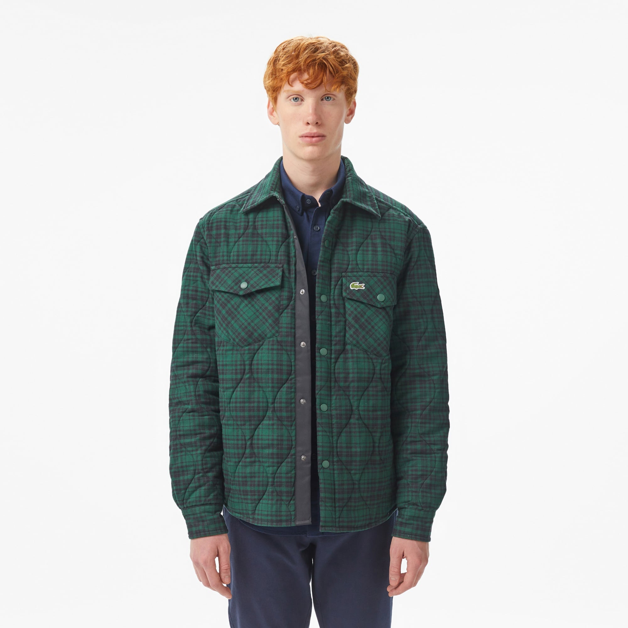 Lacoste Erkek Relaxed Fit Kareli Yeşil Gömlek