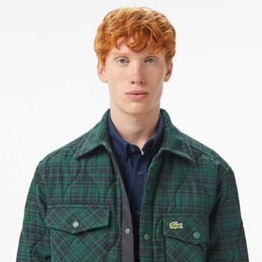  Lacoste Erkek Relaxed Fit Kareli Yeşil Gömlek
