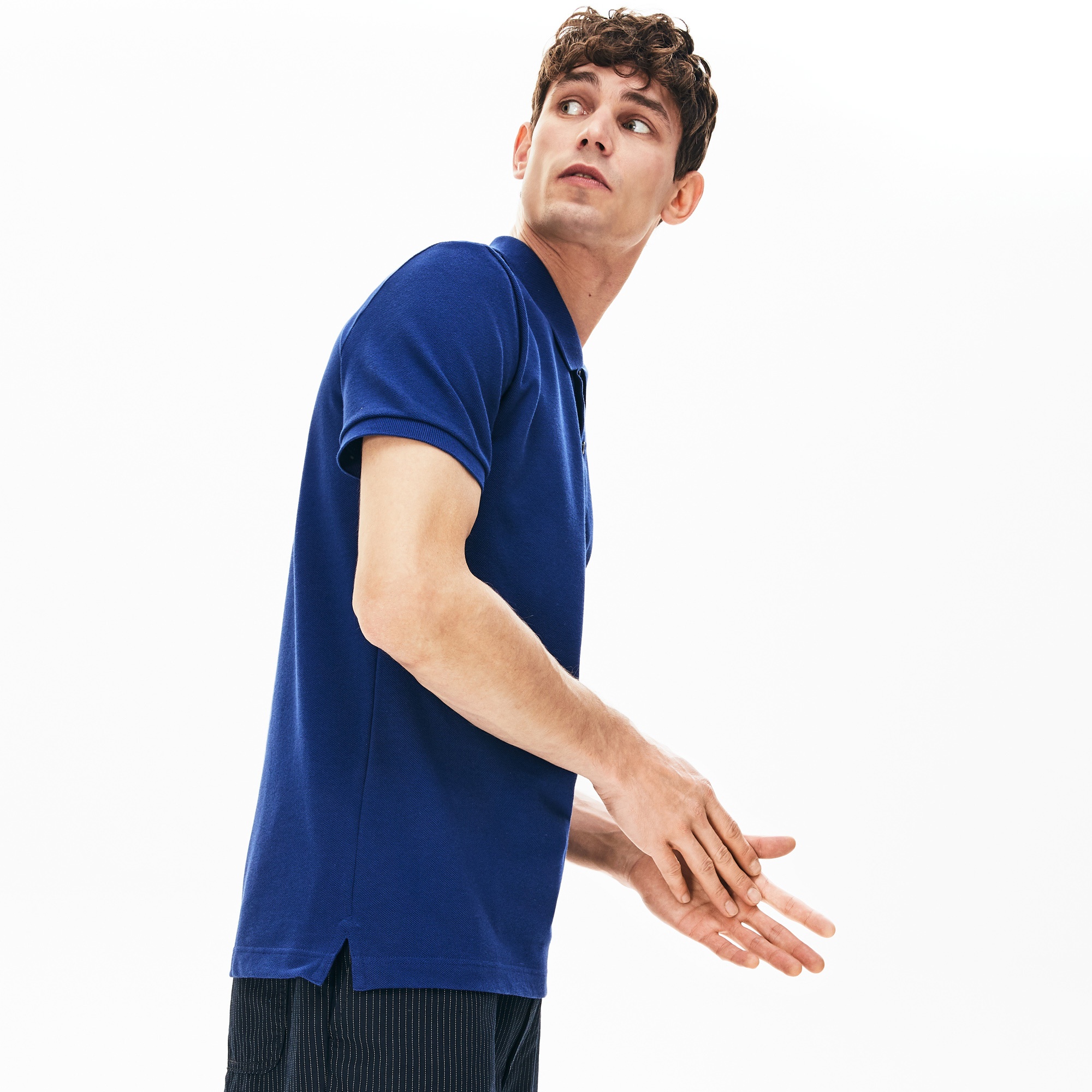 L.12.12 Erkek Slim Fit Koyu Mavi Polo