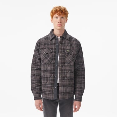  Lacoste Erkek Relaxed Fit Kareli Siyah Gömlek