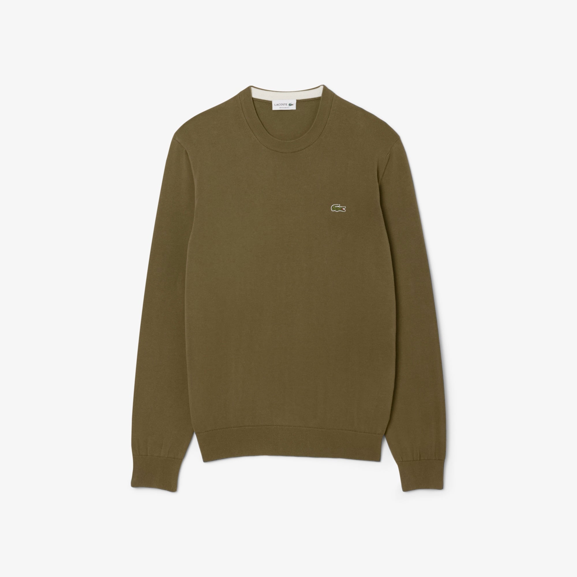 Erkek Regular Fit Bisiklet Yaka Organik Pamuk Haki Kazak