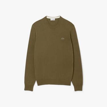  Lacoste Erkek Regular Fit Bisiklet Yaka Haki Kazak