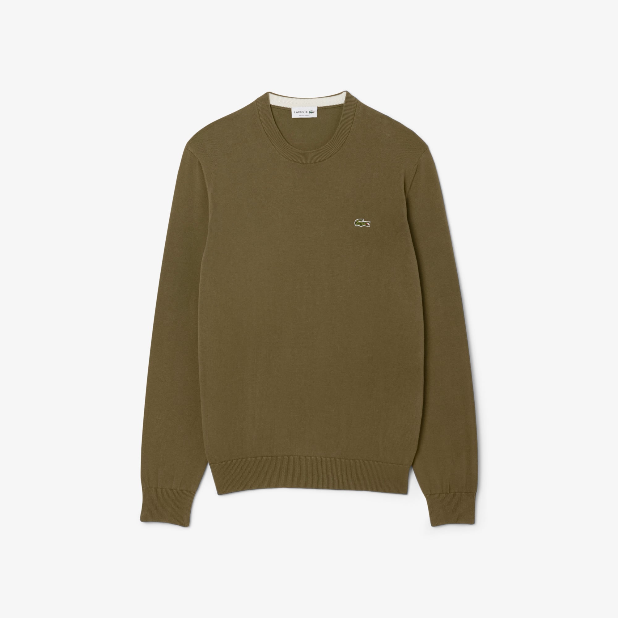  Lacoste Erkek Regular Fit Bisiklet Yaka Haki Kazak