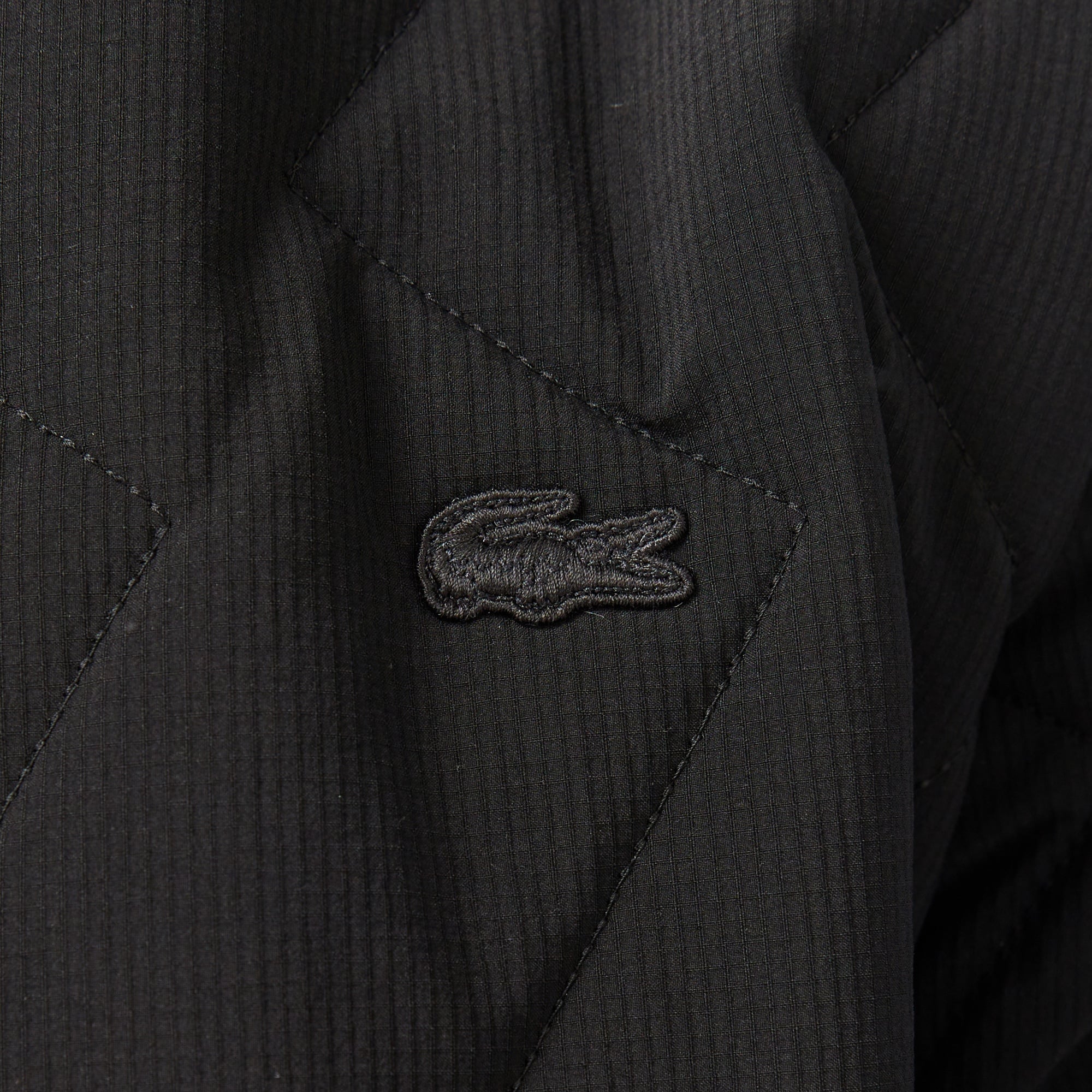 Lacoste Erkek Dik Yaka Kapitone Siyah Mont