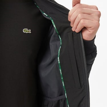  Lacoste Erkek Dik Yaka Kapitone Siyah Mont