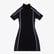 Lacoste Kadın Classic Fit Kısa Kollu Yarım Fermuarlı Renk Bloklu Siyah Elbise