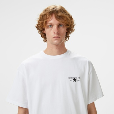  Converse Erkek Grafik Baskılı Beyaz T-Shirt