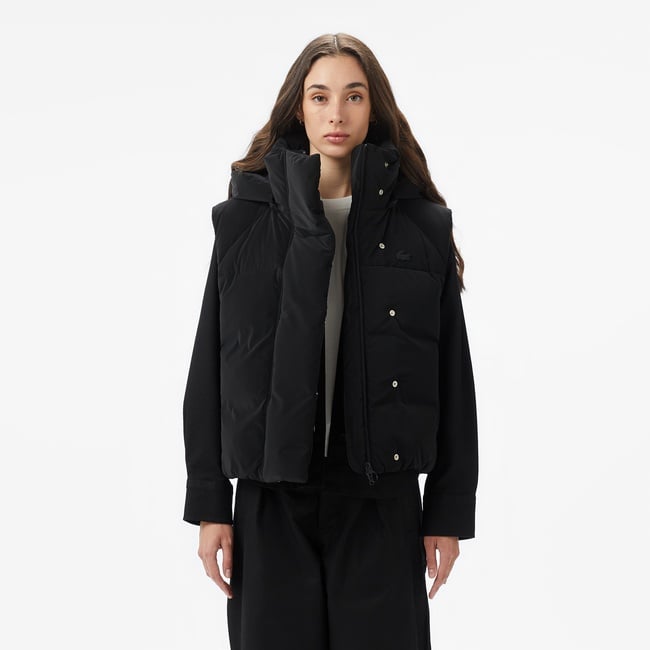  Lacoste Kadın Kapüşonlu Siyah Yelek