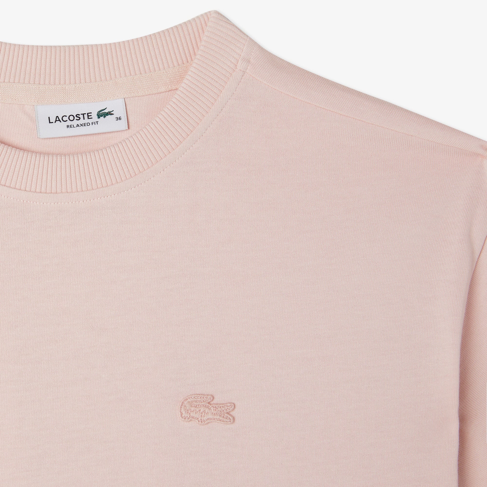 Lacoste Kadın Loose Fit Bisiklet Yaka Pembe T-Shirt