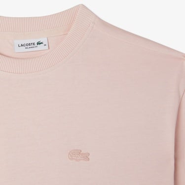  Lacoste Kadın Loose Fit Bisiklet Yaka Pembe T-Shirt