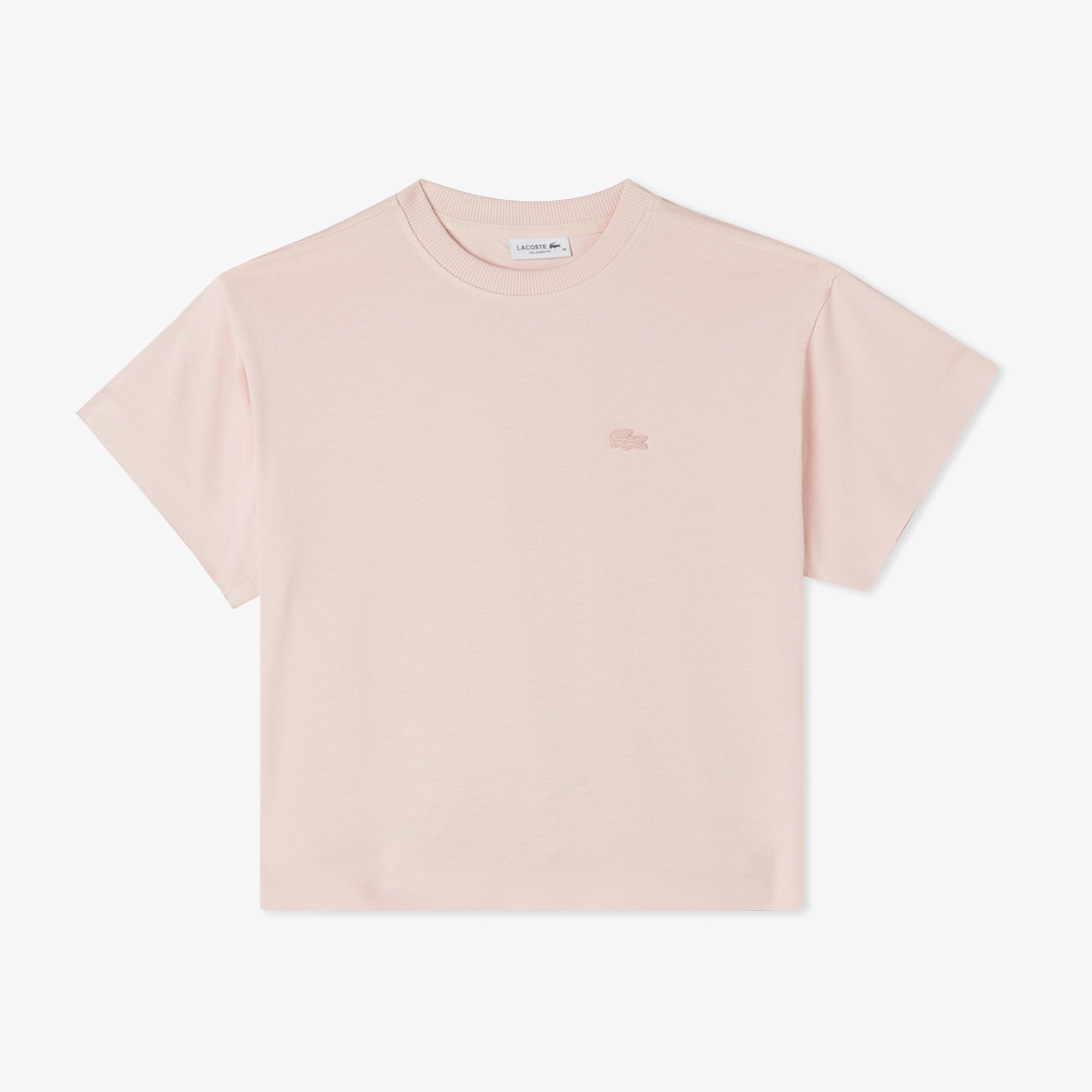 Lacoste Kadın Loose Fit Bisiklet Yaka Pembe T-Shirt