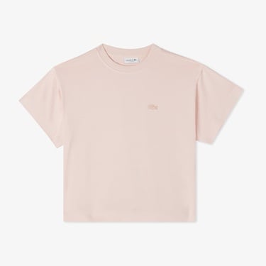  Lacoste Kadın Loose Fit Bisiklet Yaka Pembe T-Shirt