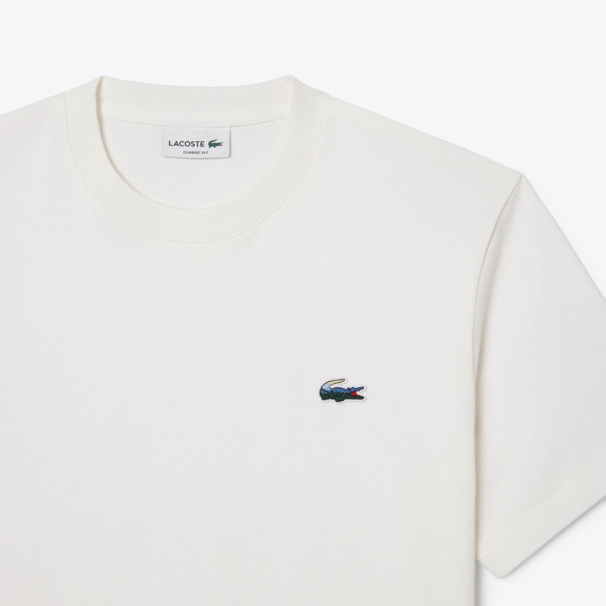 Lacoste Erkek Classic Fit Bisiklet Yaka Beyaz T-Shirt