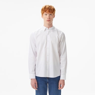  Lacoste Erkek Slim Fit Düğmeli Yaka Beyaz Gömlek