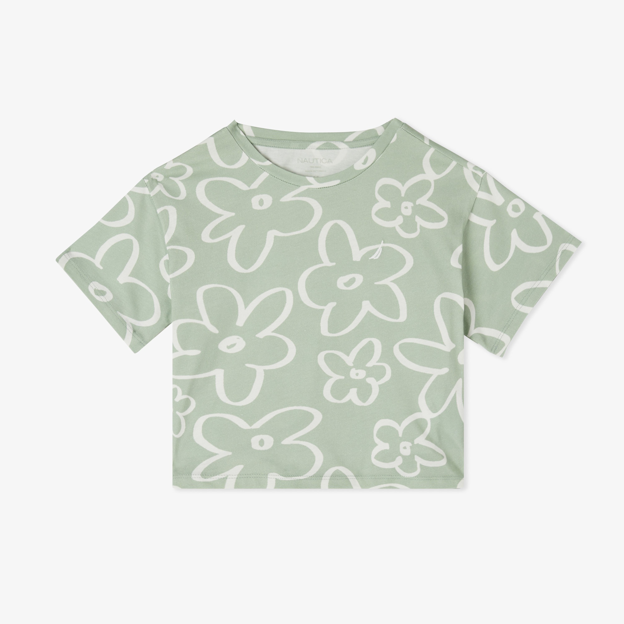 Nautica Kız Çocuk Yeşil Regular Fit Baskılı T-Shirt