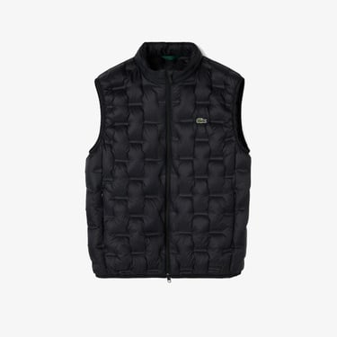  Lacoste Erkek Dik Yaka Kapitone Siyah Yelek