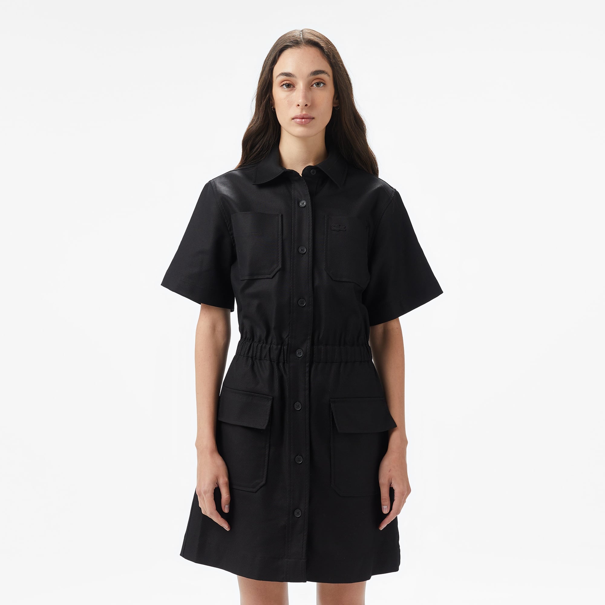 Kadın Classic Fit Kısa Kollu Siyah Elbise