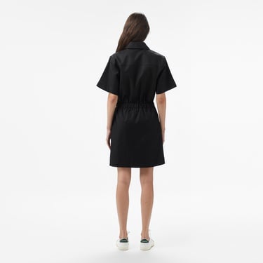  Kadın Classic Fit Kısa Kollu Siyah Elbise