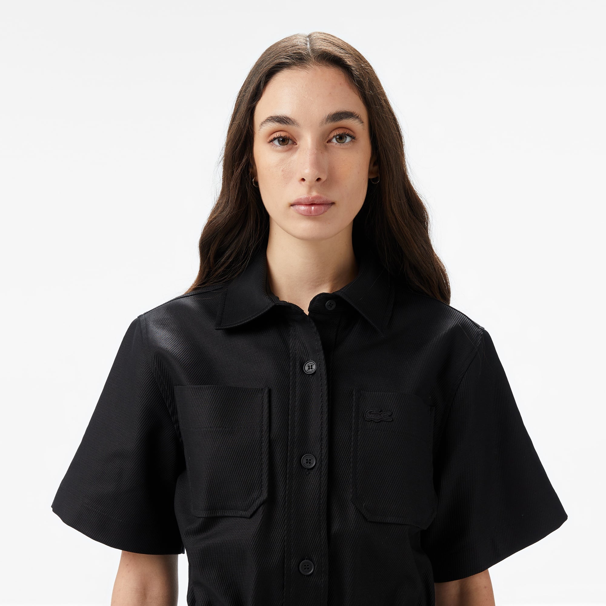 Kadın Classic Fit Kısa Kollu Siyah Elbise