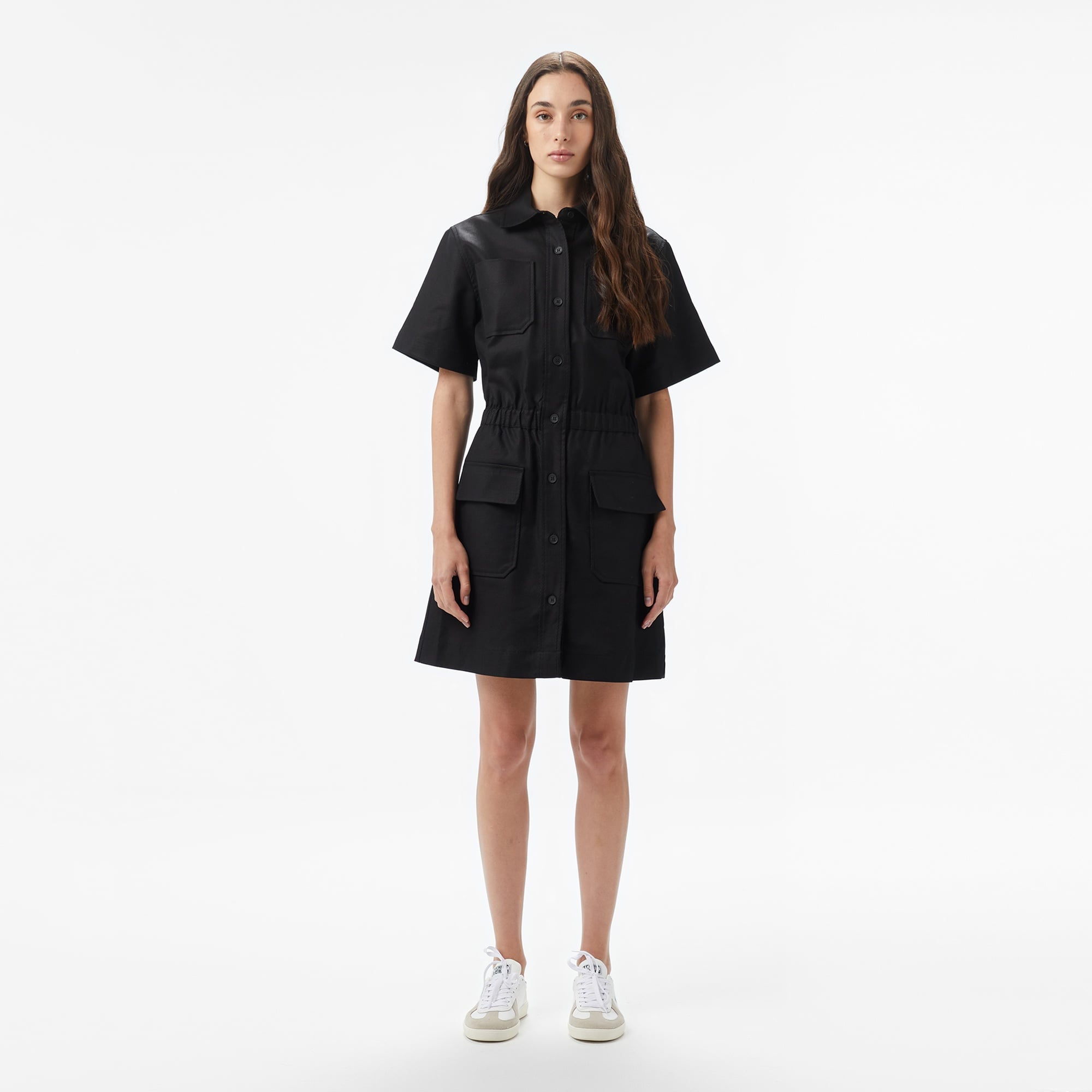 Kadın Classic Fit Kısa Kollu Siyah Elbise