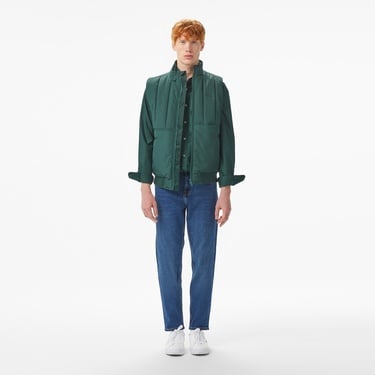  Lacoste Erkek Dik Yaka Koyu Yeşil Yelek