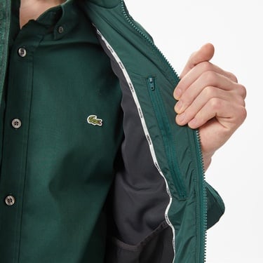  Lacoste Erkek Dik Yaka Koyu Yeşil Yelek