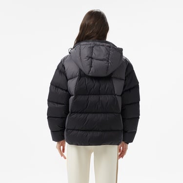  Lacoste Kadın Kapüşonlu Renk Bloklu Siyah Mont