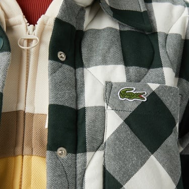  Kadın Relaxed Fit Ekose Koyu Yeşil Dış Gömlek