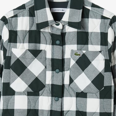  Kadın Relaxed Fit Ekose Koyu Yeşil Dış Gömlek