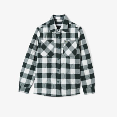  Kadın Relaxed Fit Ekose Koyu Yeşil Dış Gömlek