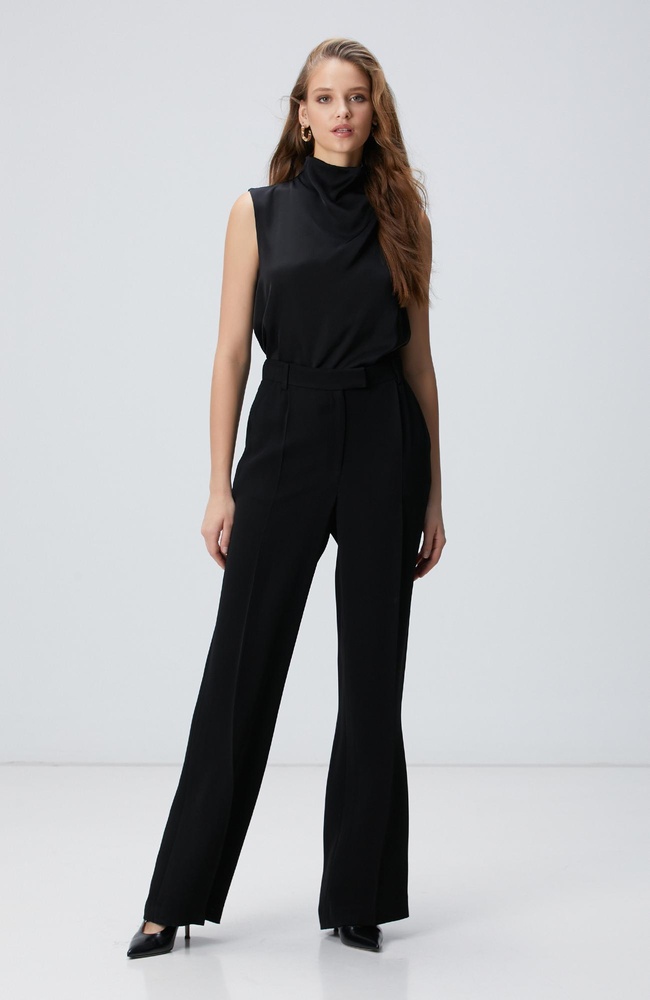  Network Kadın Siyah Pileli Pantolon