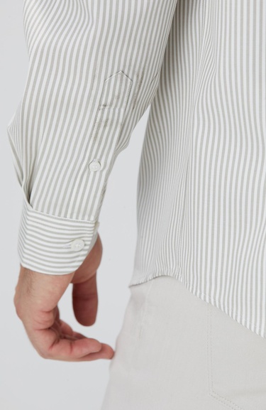  Network Erkek Bej Çizgi Desenli Gömlek