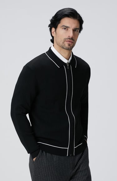  Network Erkek Siyah Melanj Rayon Hırka