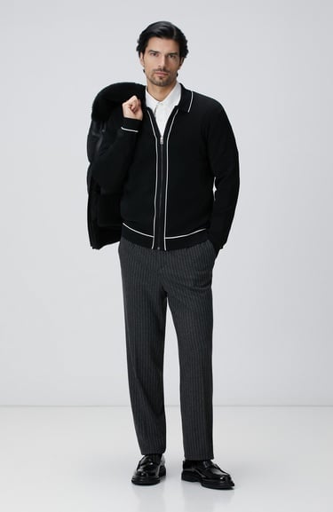  Network Erkek Siyah Melanj Rayon Hırka