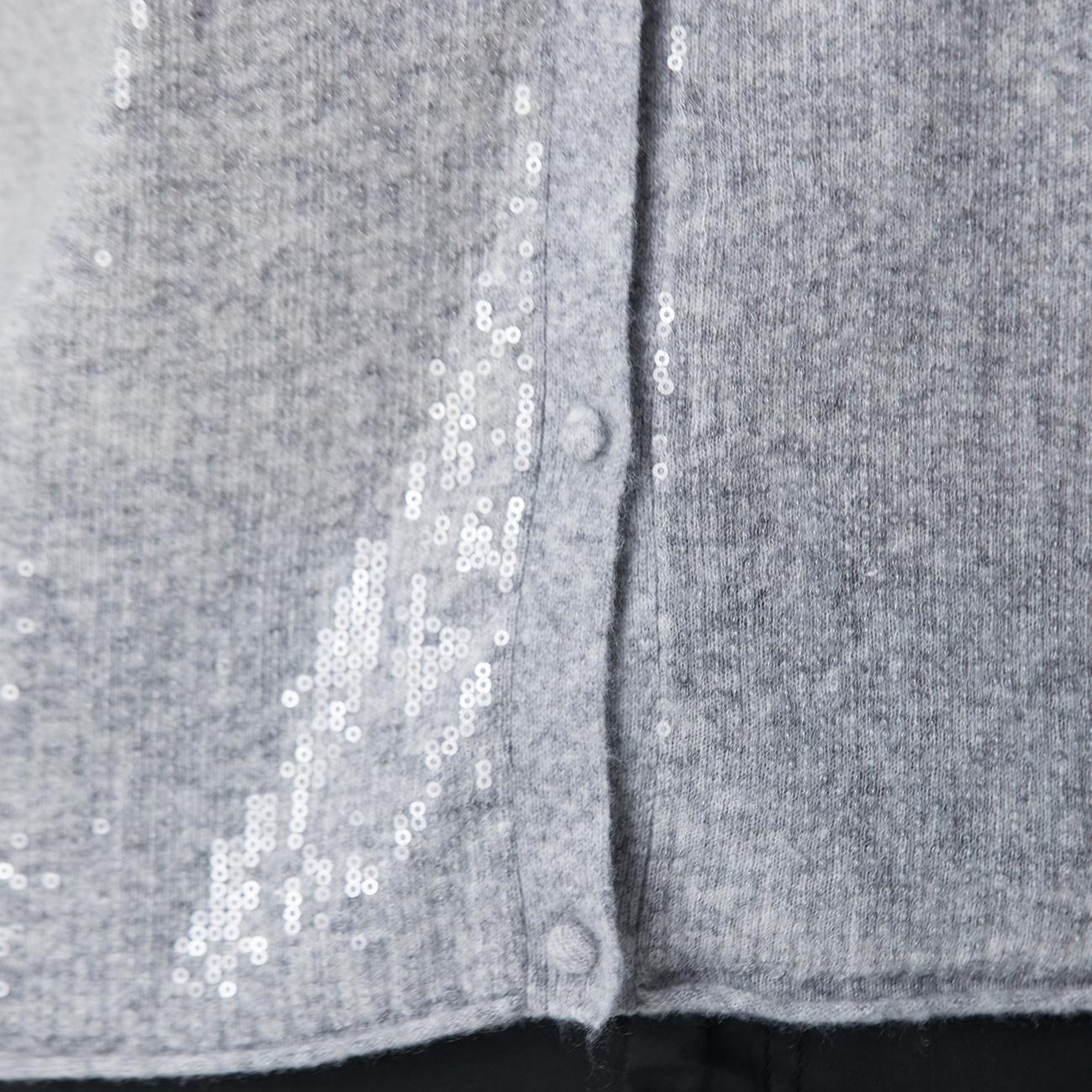 Network Kadın Açık Gri Melanj Payetli Hırka