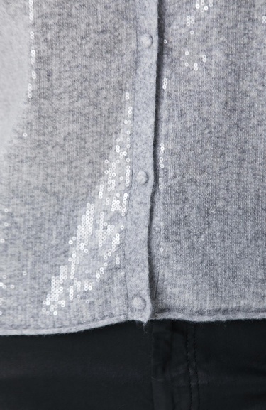  Network Kadın Açık Gri Melanj Payetli Hırka