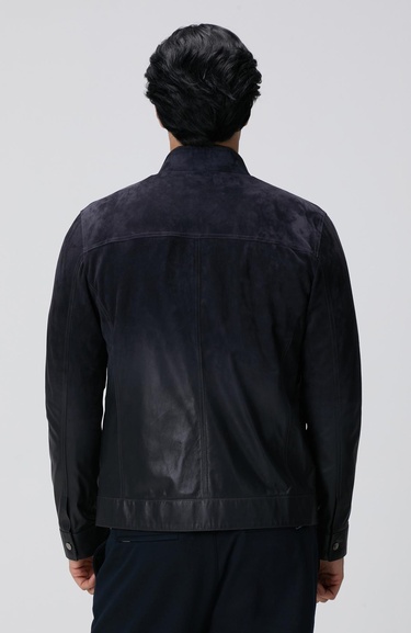  Network Erkek Lacivert Degradeli Deri Mont