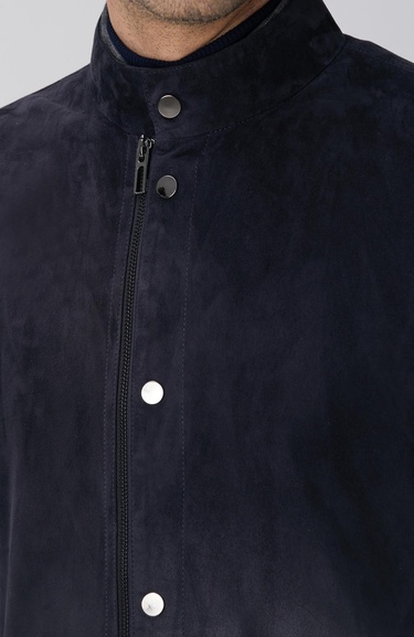  Network Erkek Lacivert Degradeli Deri Mont