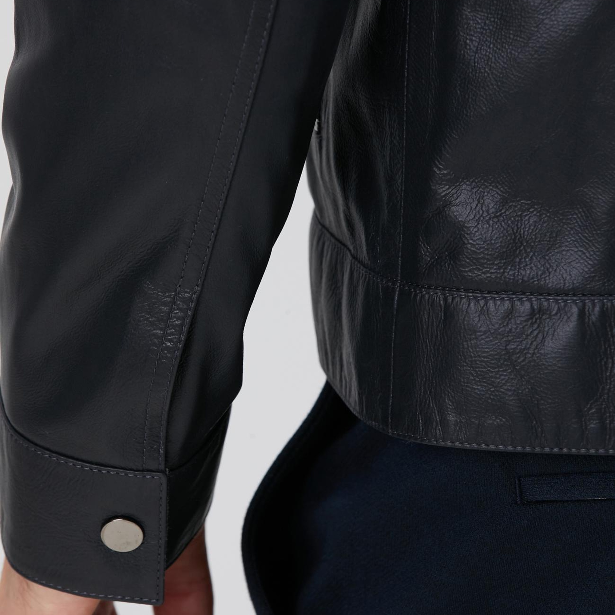 Network Erkek Lacivert Degradeli Deri Mont