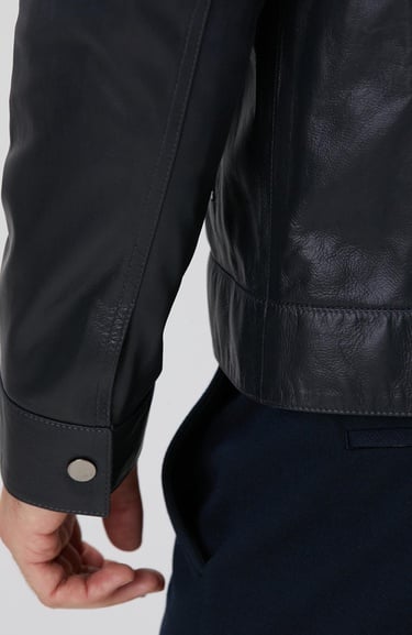  Network Erkek Lacivert Degradeli Deri Mont