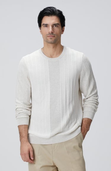  Network Erkek Naturel Desenli Triko Kazak