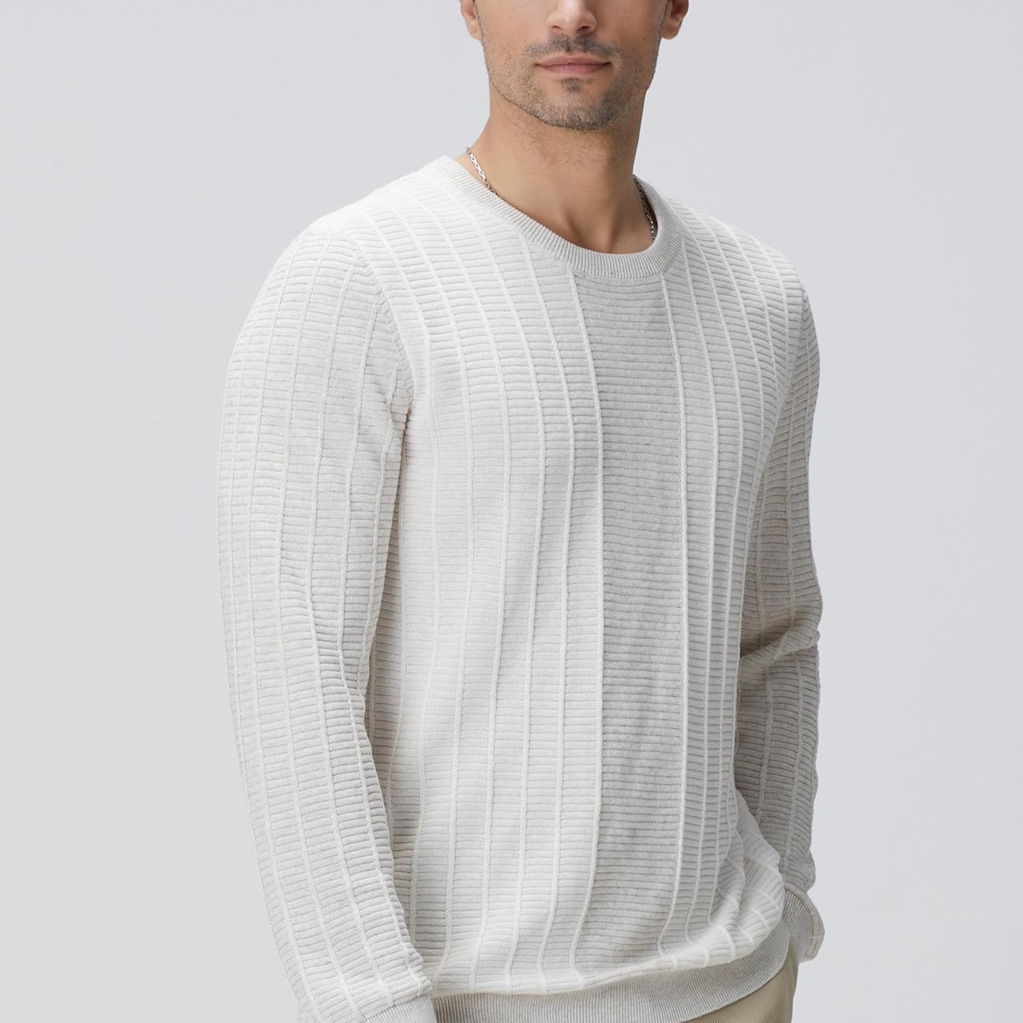 Network Erkek Naturel Desenli Triko Kazak