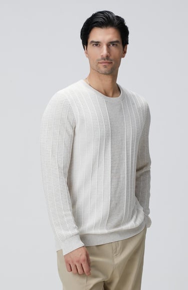  Network Erkek Naturel Desenli Triko Kazak